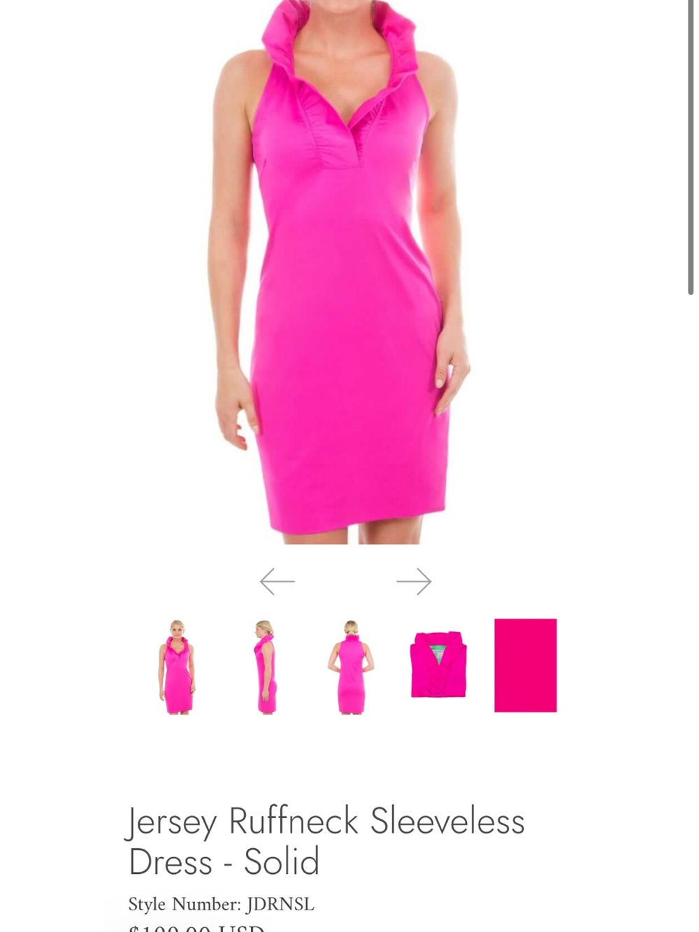 Gretchen Scott Bright Fuchsia Ruffle V-Neck Dress - Picture 3 of 3